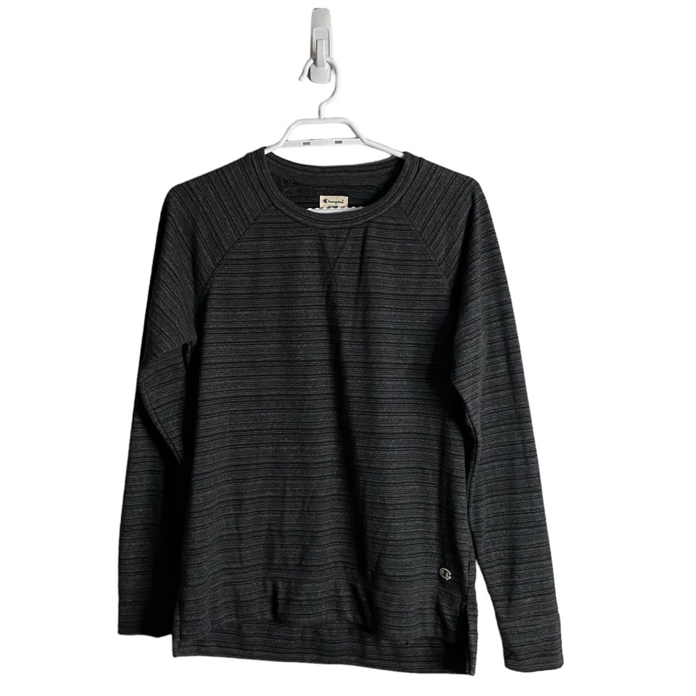 Champion Men's Gray/Black Striped Athletic Wear Shirt